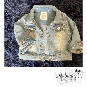 Dark denim wash stretch denim jacket sz 3-6 months